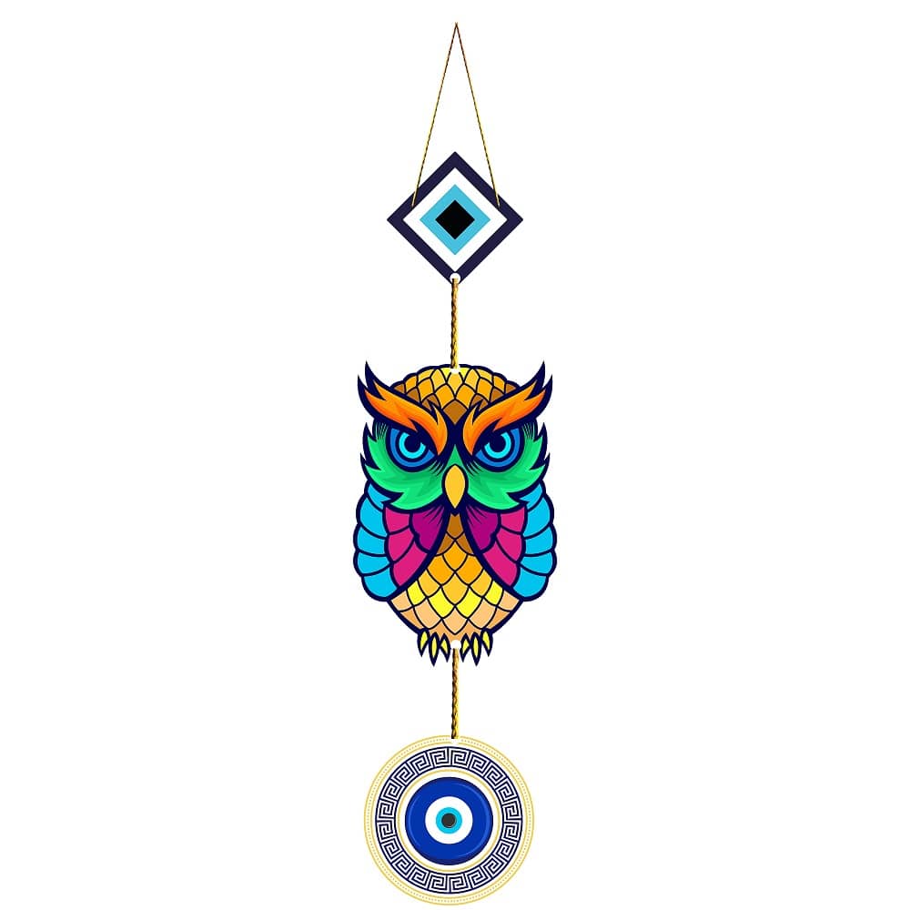 Positive Vibe Lifestyle Wood Evil Eye Wall Hanging Wall Sculpture Multi - Pack of 1