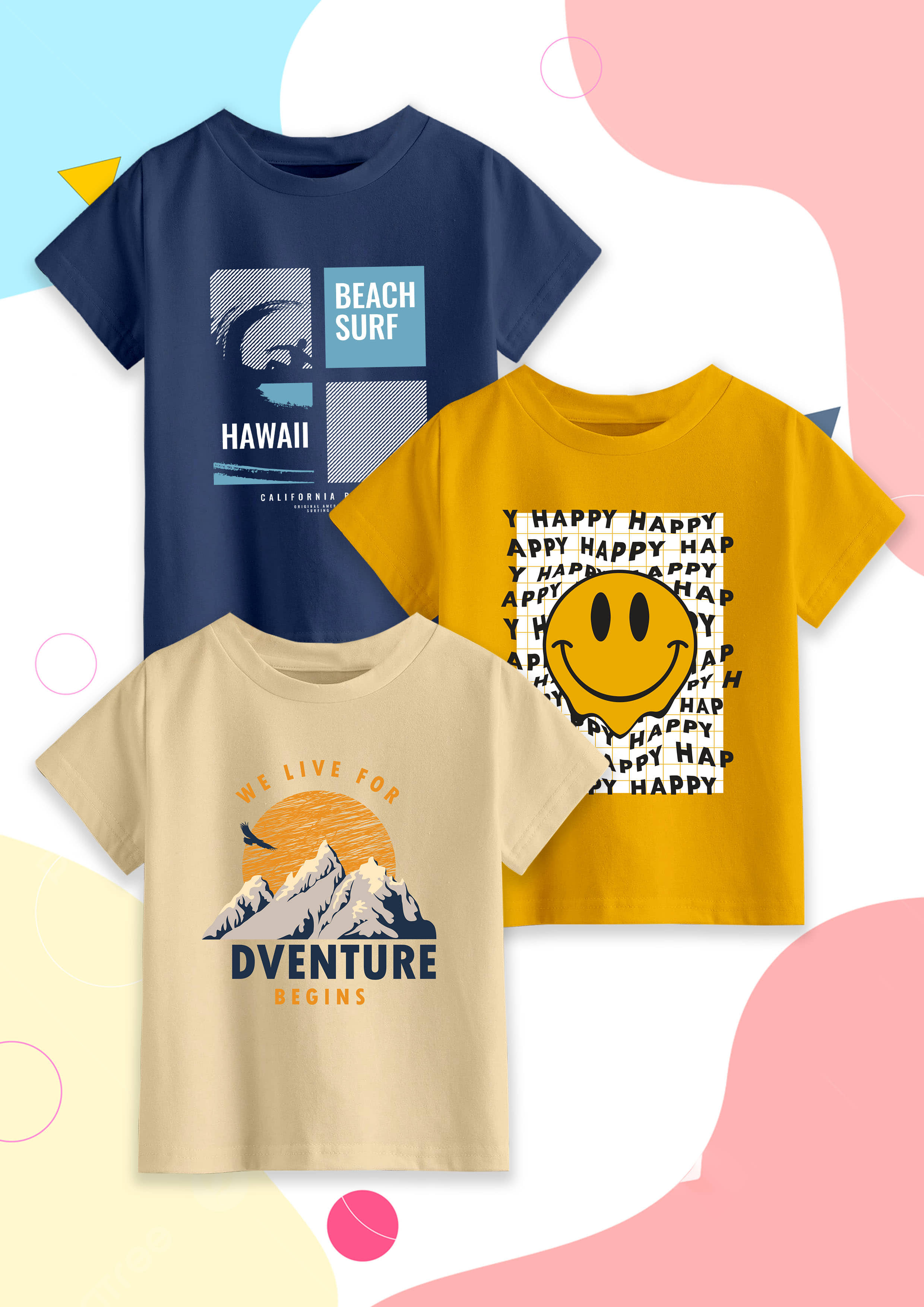 RUNSTARS Pack of 1 Boys Cotton T-Shirt ( Multicolor 6 )