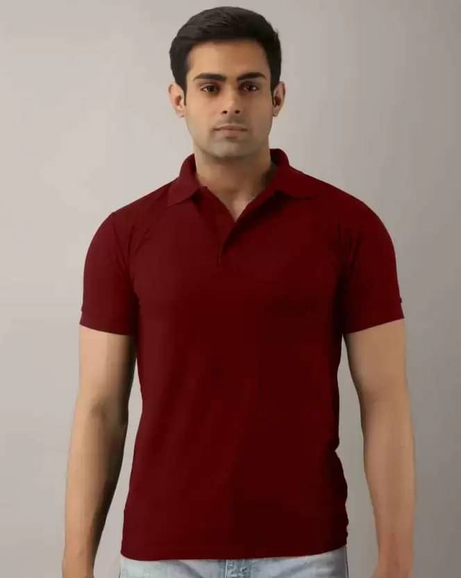 SKYRISE Pack of 1 Cotton Blend Slim Fit Solid Half Sleeves Men's Polo T Shirt ( Maroon ) SKYRISE Pack of 1 Cotton Blend Slim Fit Solid Half Sleeves Men's Polo T Shirt ( Maroon )