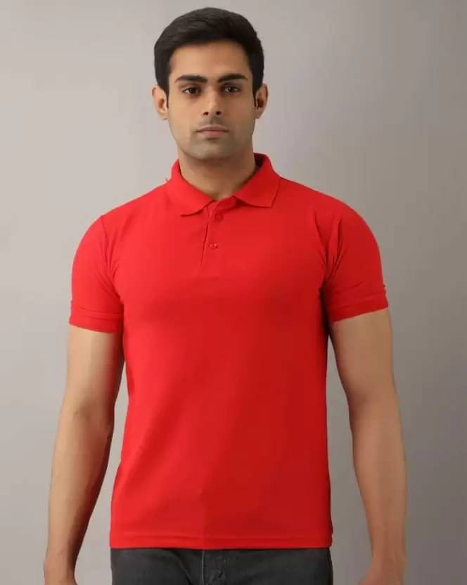 SKYRISE Pack of 1 Cotton Blend Slim Fit Solid Half Sleeves Men's Polo T Shirt ( Red ) SKYRISE Pack of 1 Cotton Blend Slim Fit Solid Half Sleeves Men's Polo T Shirt ( Red )