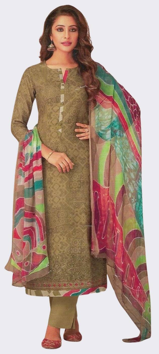     			Soul Essence Unstitched Woollen Printed Dress Material - Green ( Pack of 1 )