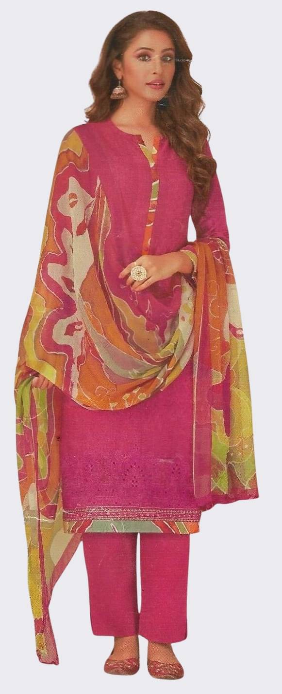     			Soul Essence Unstitched Woollen Printed Dress Material - Pink ( Pack of 1 )