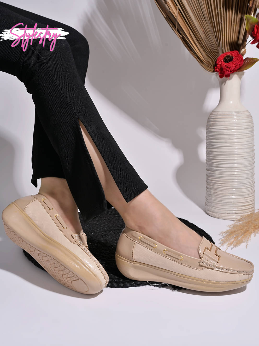     			Stylestry Beige Women's Loafers