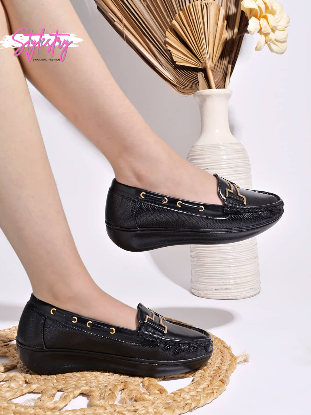 Stylestry Black Women's Loafers - Casual Shoes | Buy online on ZillyBuy