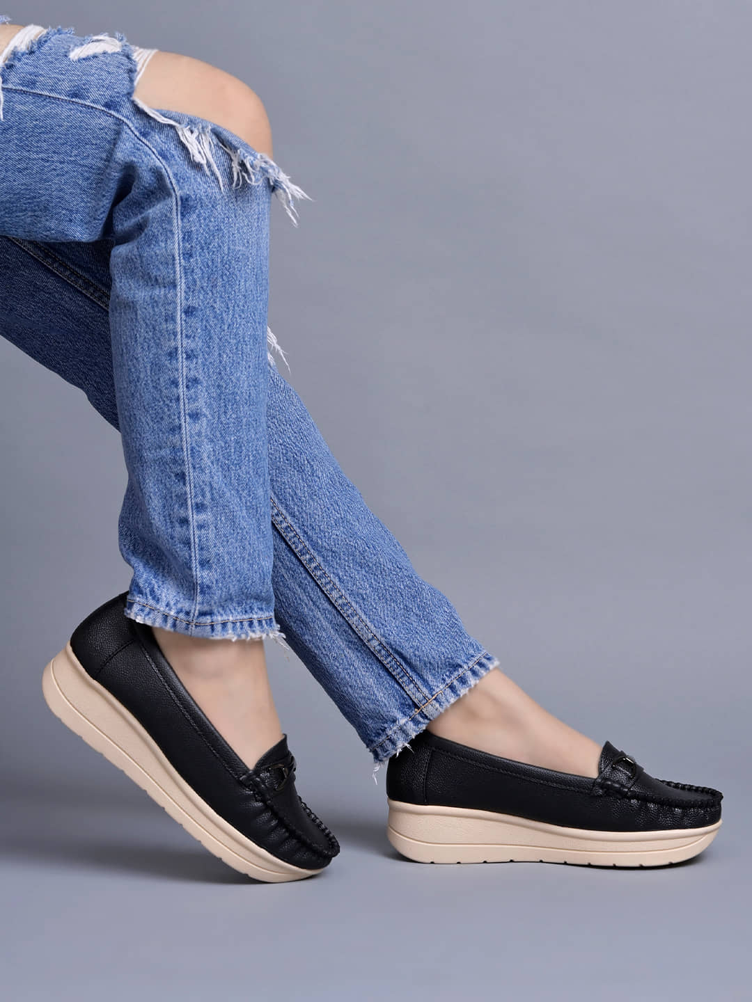 Stylestry Black Women's Loafers - Casual Shoes | Buy online on ZillyBuy