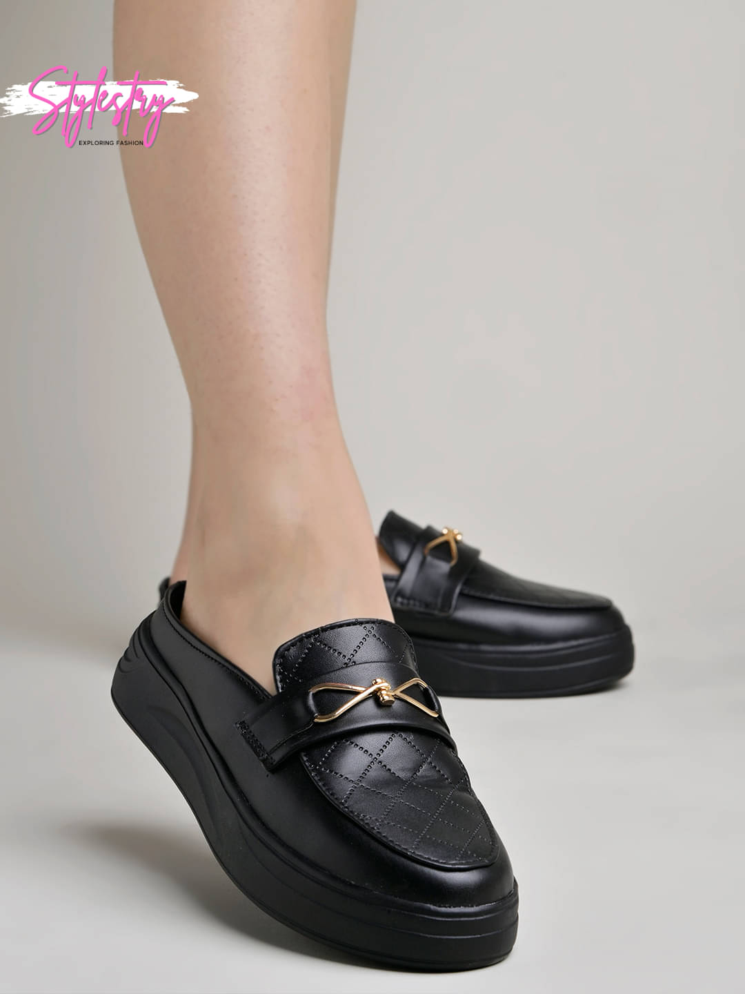     			Stylestry Black Women's Loafers