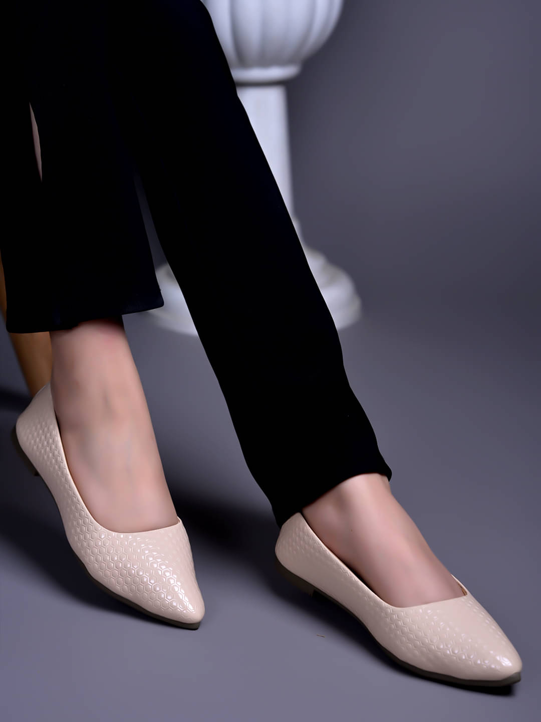 Stylestry Cream Women's Casual Ballerinas Stylestry Cream Women's Casual Ballerinas