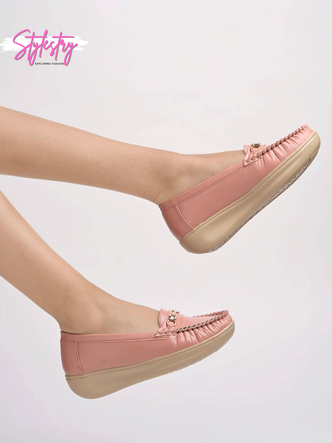     			Stylestry Peach Women's Loafers