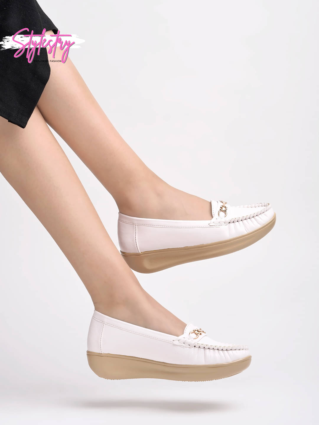 Stylestry White Women's Loafers Stylestry White Women's Loafers