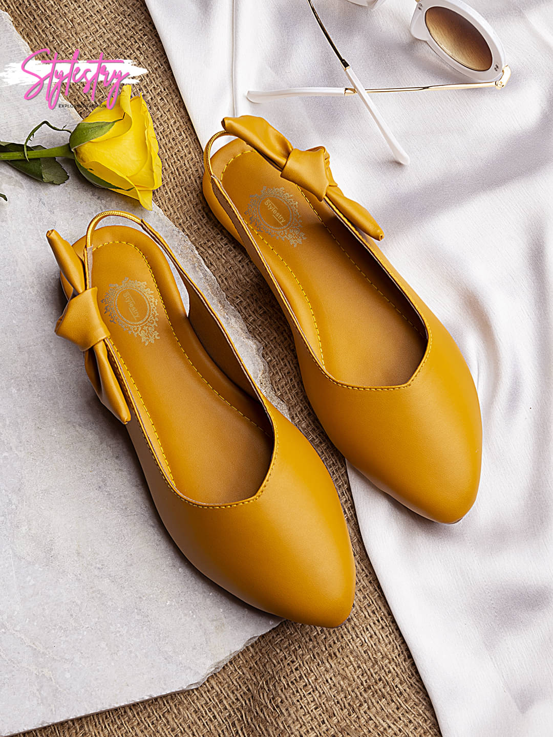     			Stylestry Yellow Women's Casual Ballerinas