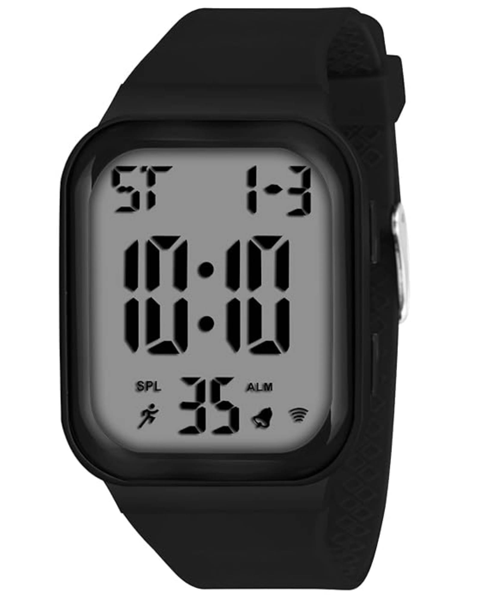     			Svats Black PU Digital Men's Watch