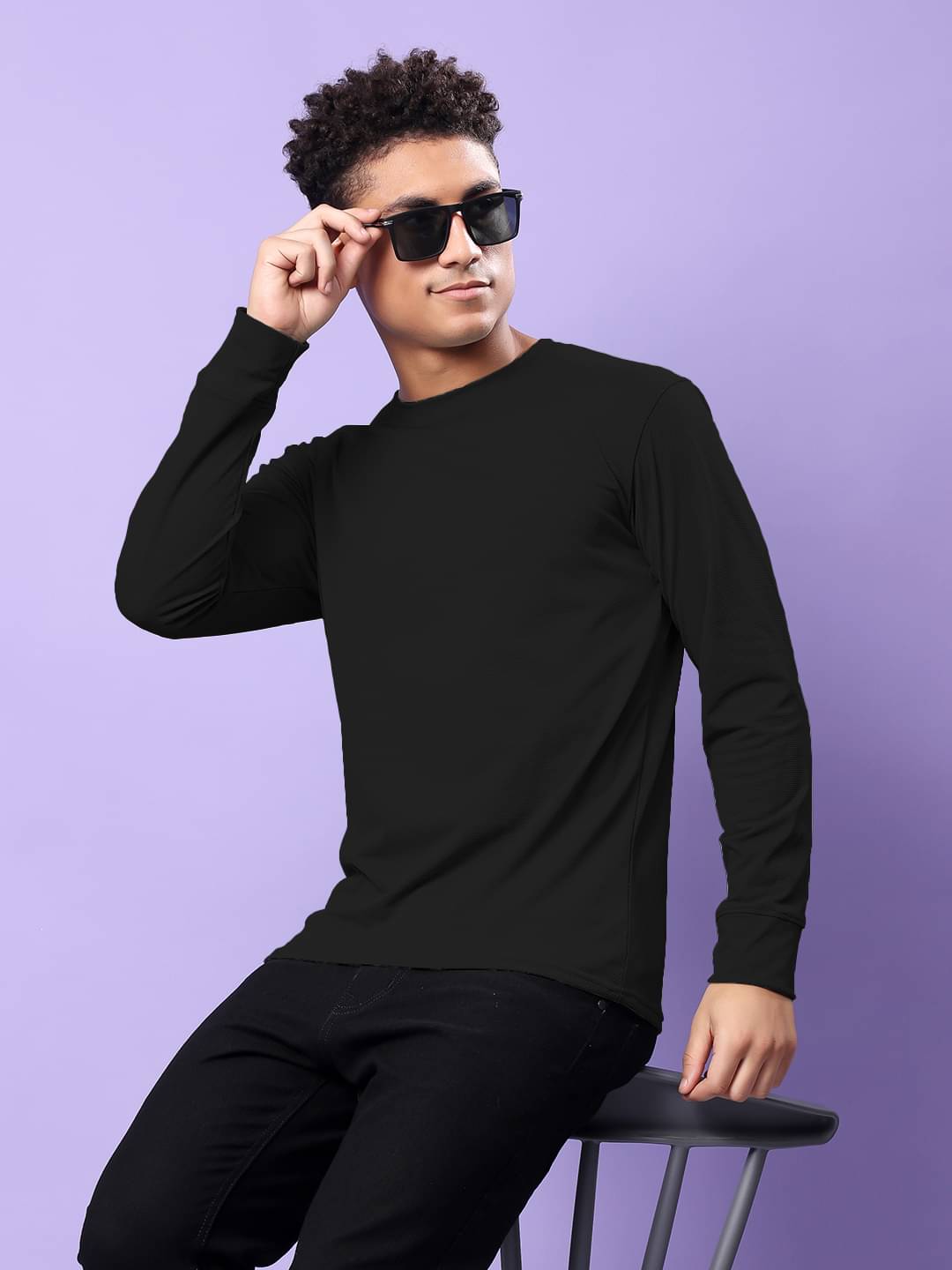 TQH Polyester Regular Fit Solid Full Sleeves Men's Round T-Shirt - Black ( Pack of 1 ) TQH Polyester Regular Fit Solid Full Sleeves Men's Round T-Shirt - Black ( Pack of 1 )