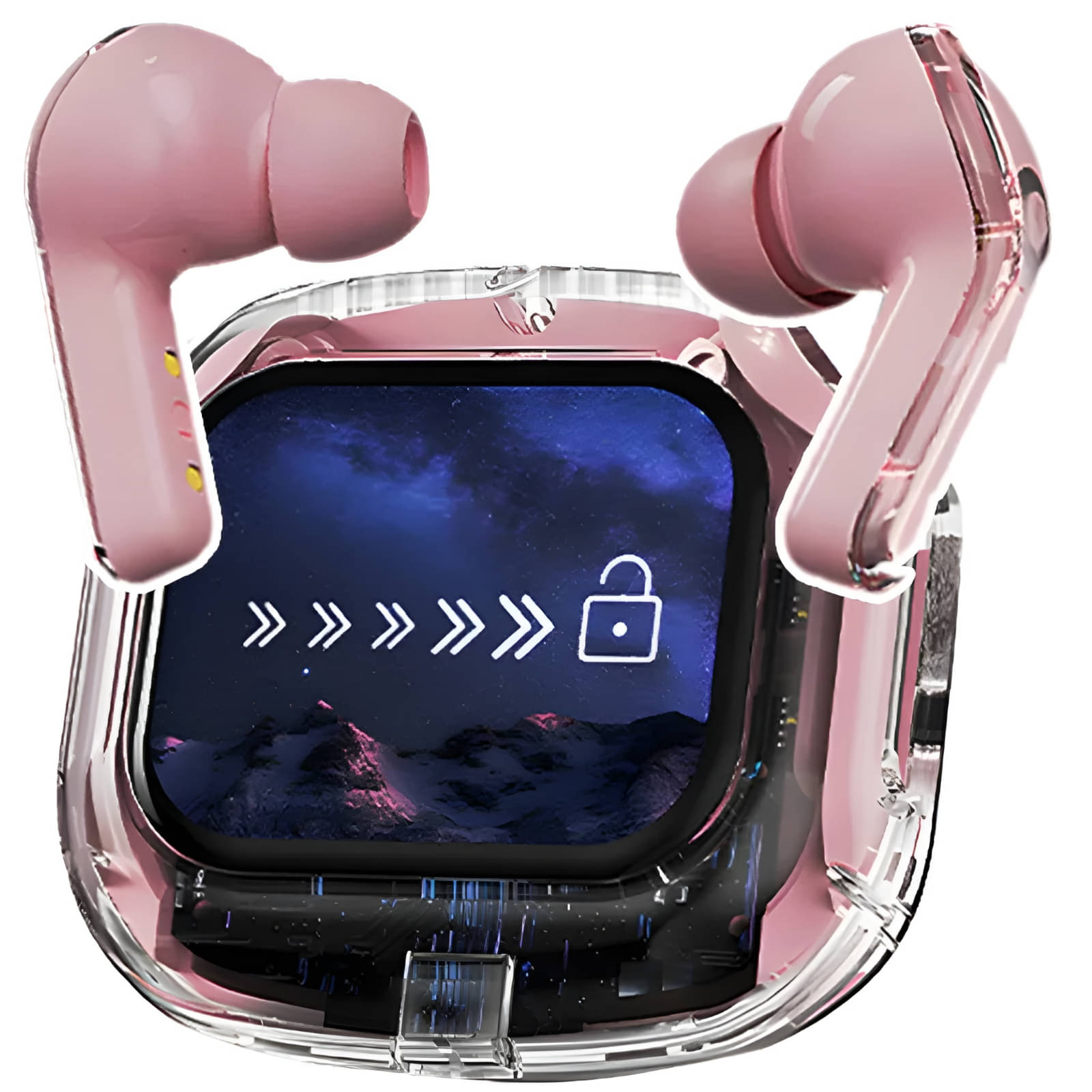     			VERONIC AIRMAX Touch Display Bluetooth True Wireless (TWS) In Ear 30 Hours Playback Low Latency,Powerfull bass IPX4(Splash & Sweat Proof) Pink