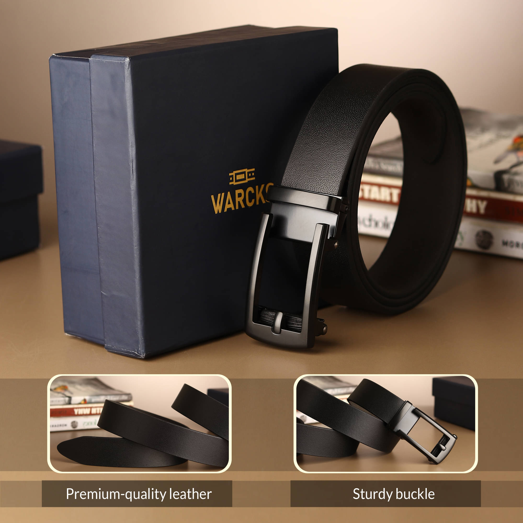 WARCKS - Black 100% Leather Men's Formal Belt ( Pack of 1 )     			WARCKS - Black 100% Leather Men's Formal Belt ( Pack of 1 )