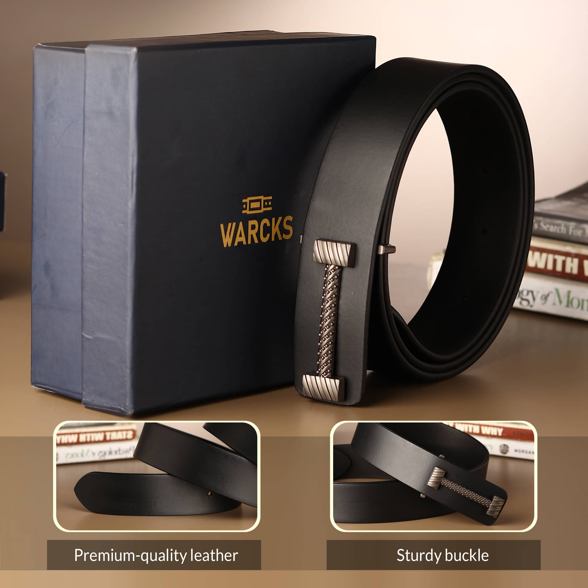     			WARCKS - Black 100% Leather Men's Formal Belt ( Pack of 1 )