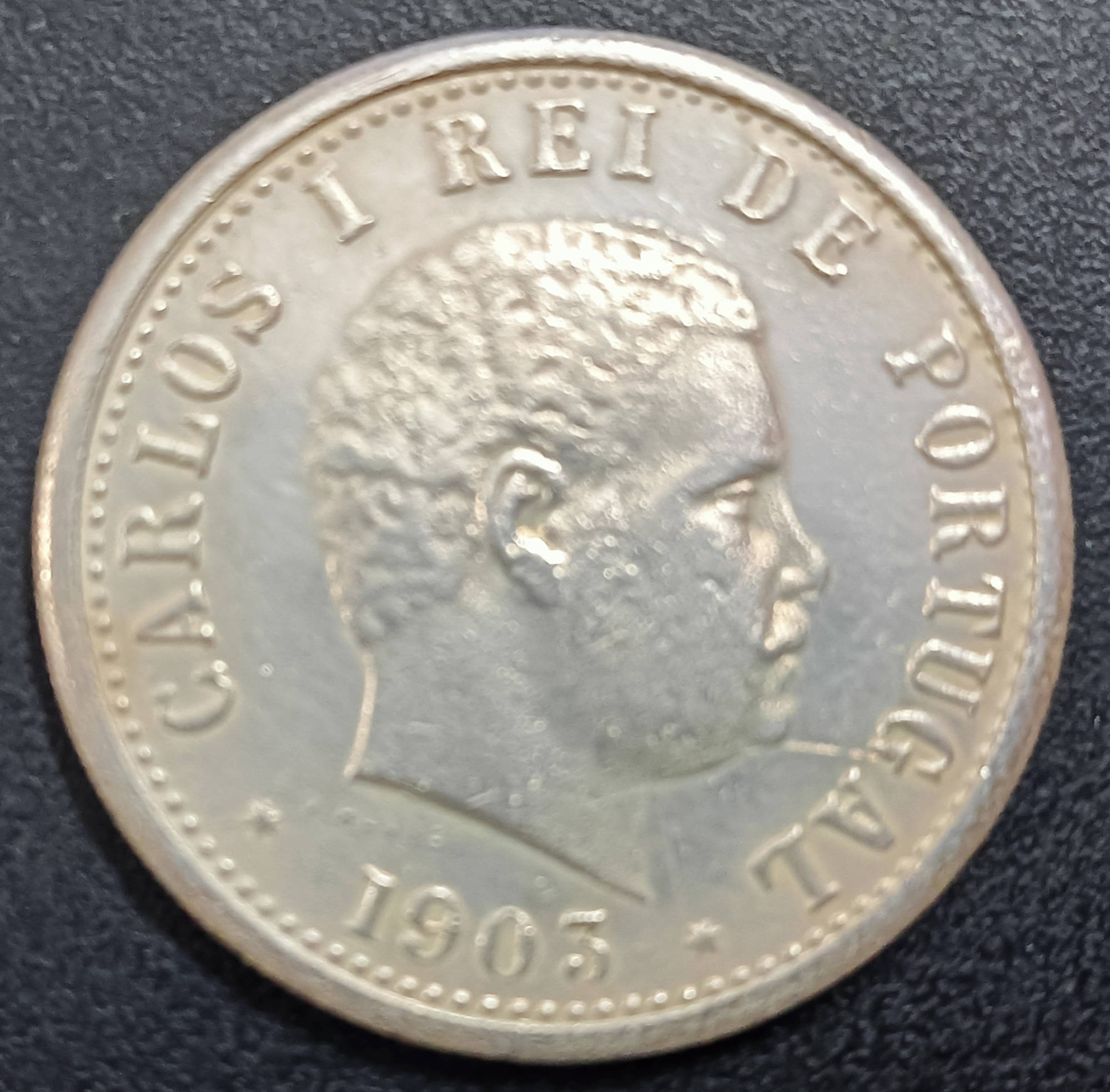 1 Rupee Portugal UMA Rupia 1903 Carlos-1 Portuguese India Silver Coin 1 Rupee Portugal UMA Rupia 1903 Carlos-1 Portuguese India Silver Coin
