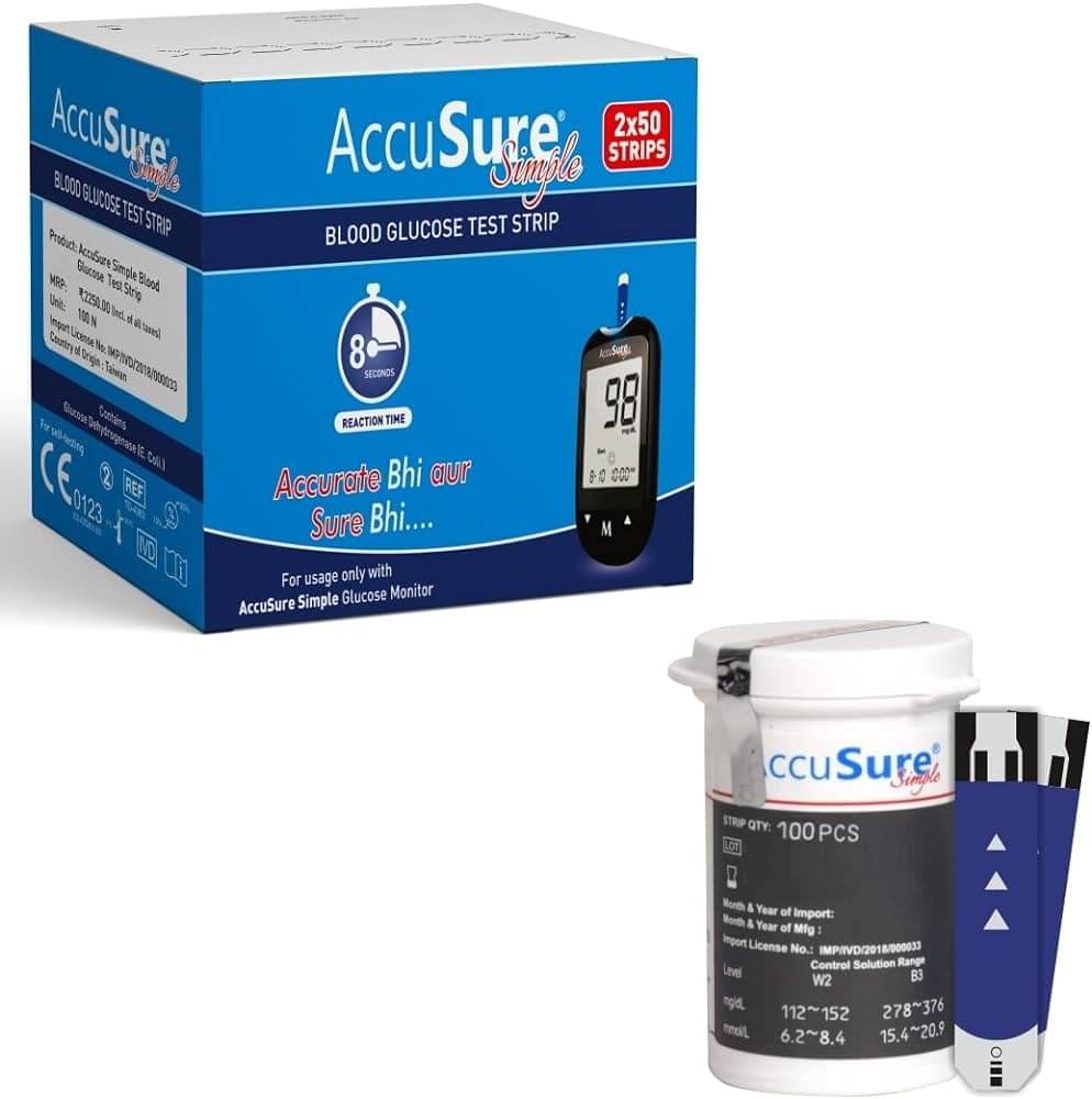 ACCUSURE Simple TD 4183 100 Test Strips ACCUSURE Simple TD 4183 100 Test Strips