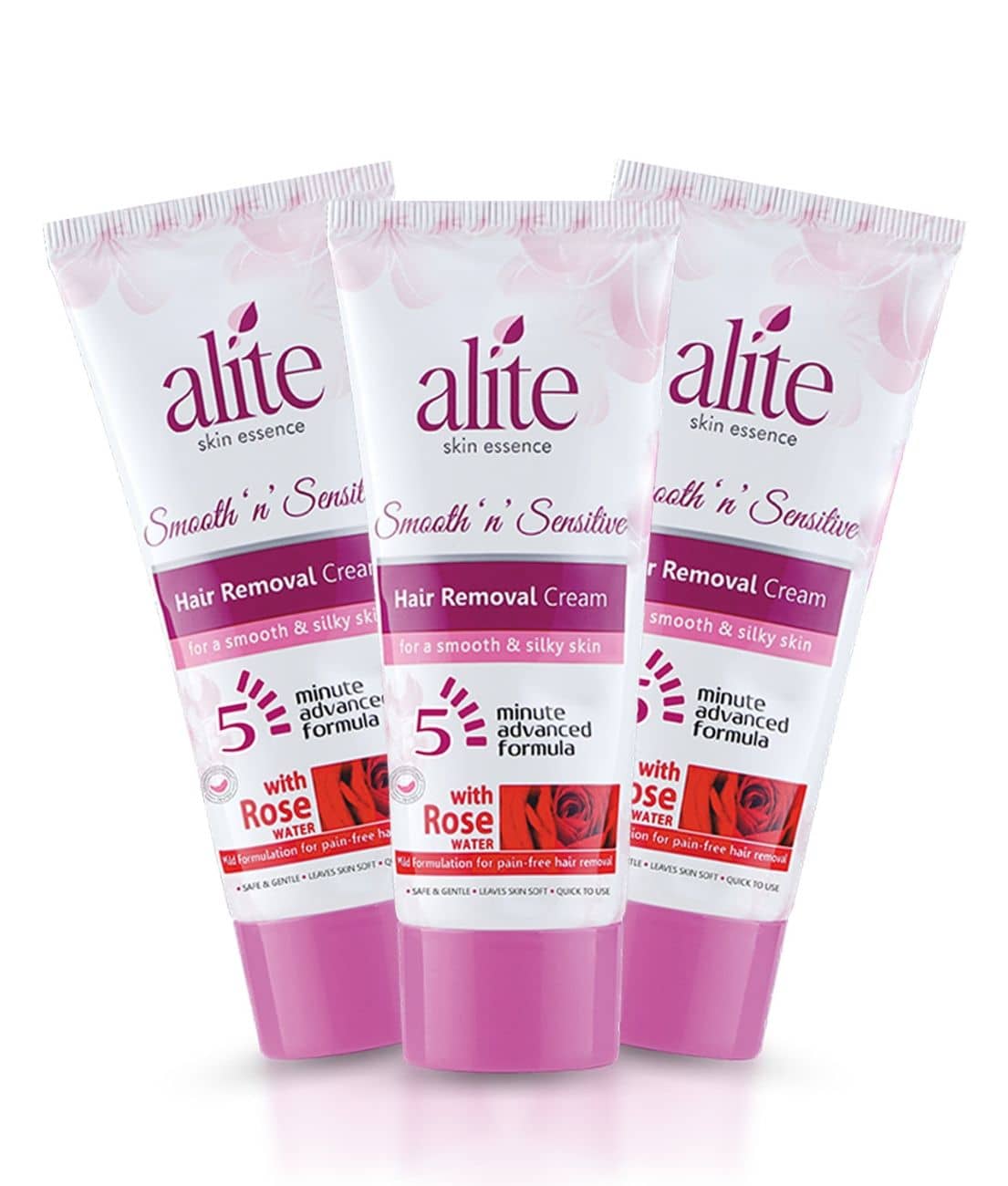 Alite Hair Removal Cream for Women Painless & Effective with Rose Water (60g x Pack of 3)