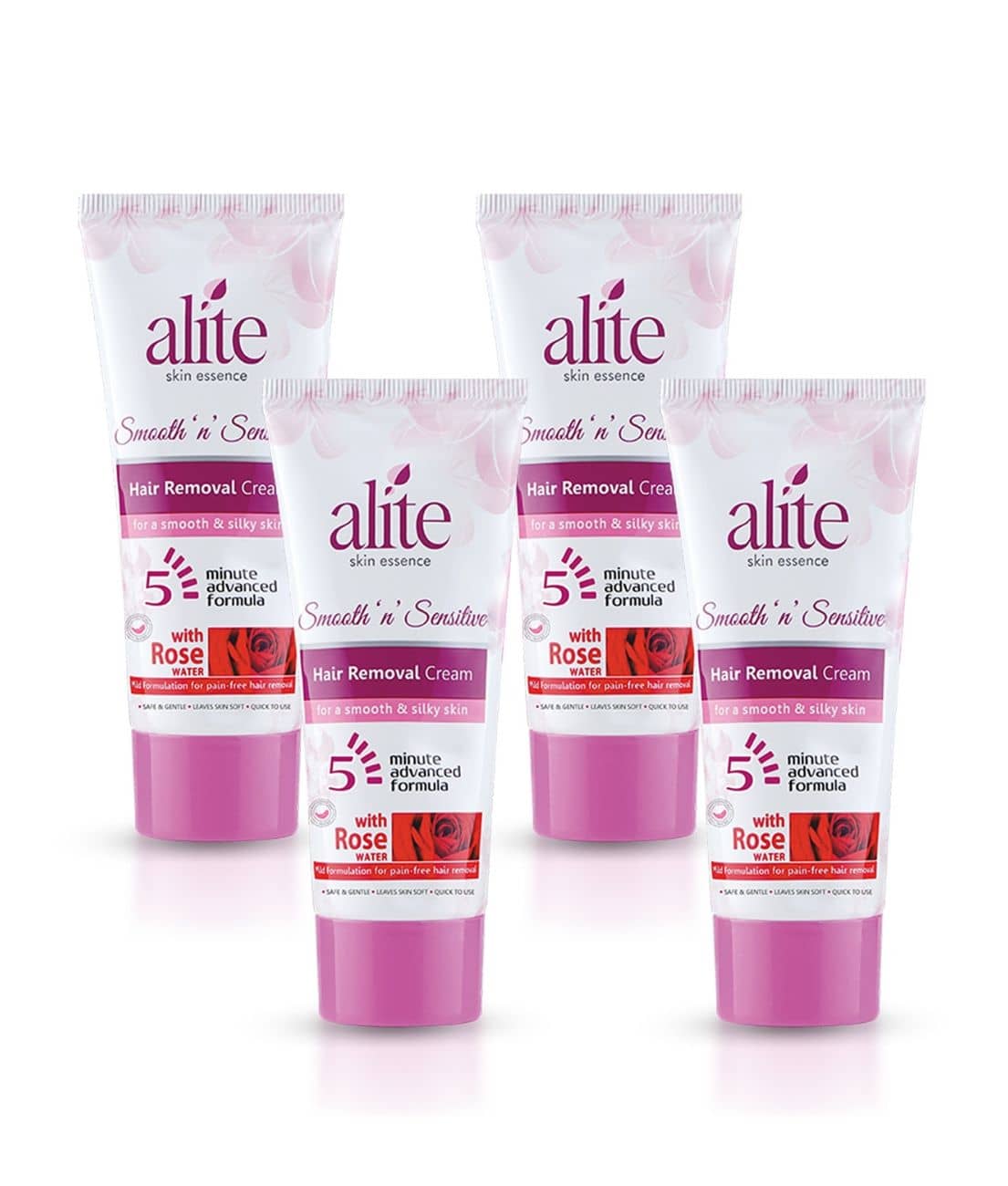 Alite Hair Removal Cream for Women Painless & Effective with Rose Water (30g x Pack of 4)