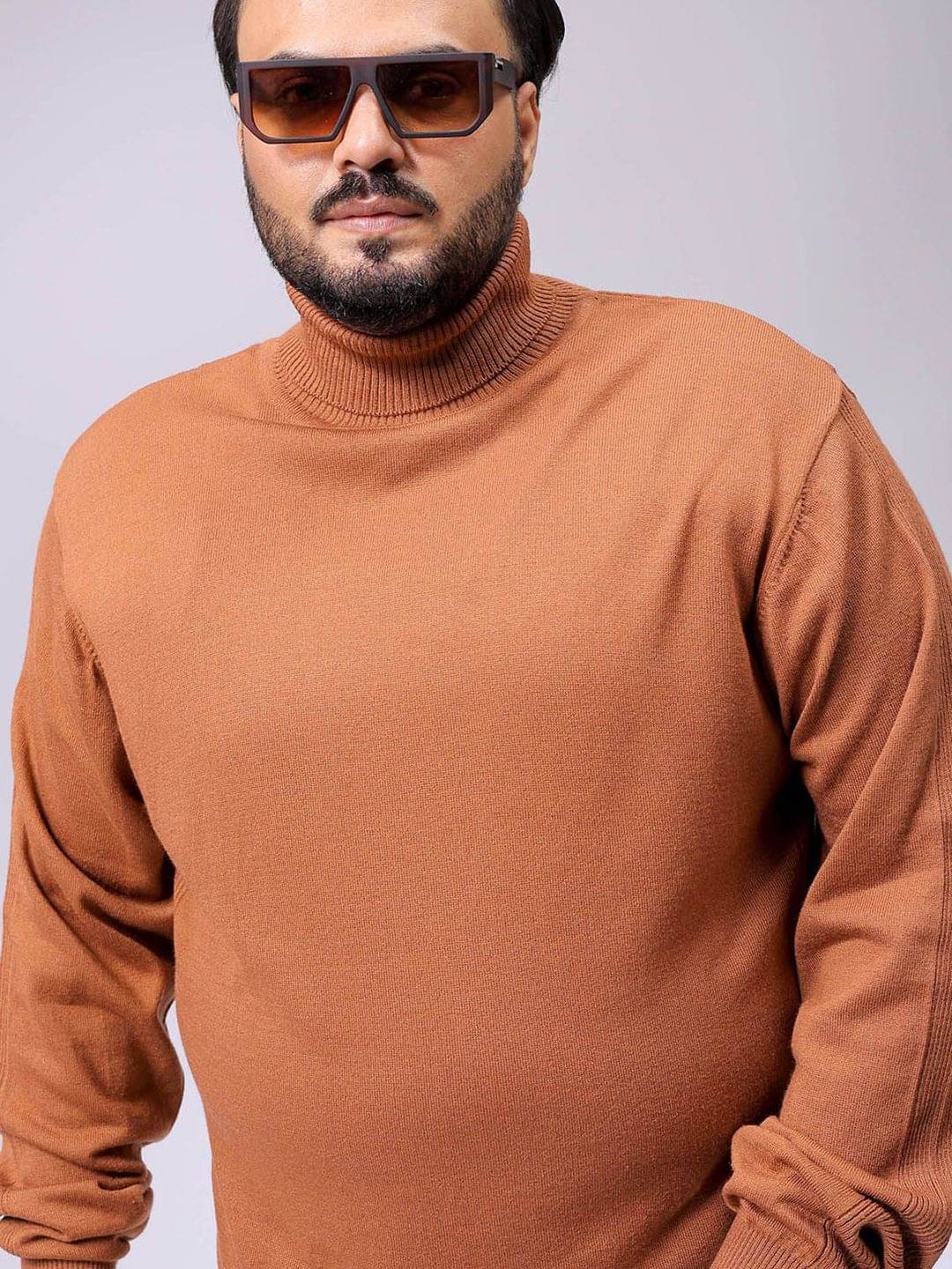 HARDSODA Acrylic High Neck Men's Full Sleeves Pullover Sweater - Brown ( Pack of 1 ) HARDSODA Acrylic High Neck Men's Full Sleeves Pullover Sweater - Brown ( Pack of 1 )