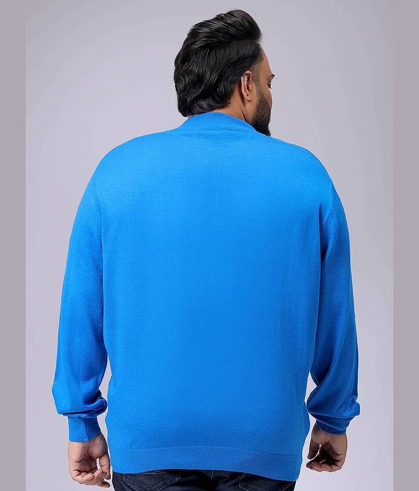 HARDSODA Acrylic High Neck Men's Full Sleeves Pullover Sweater - Blue ( Pack of 1 )