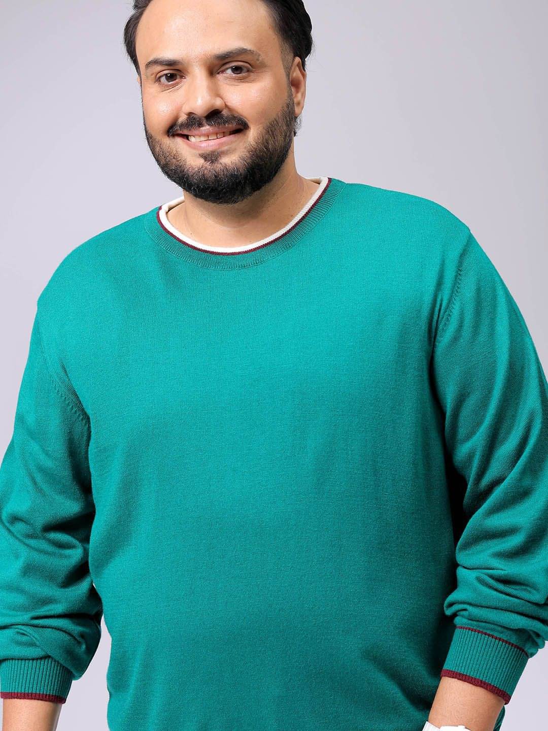     			HARDSODA Acrylic Round Neck Men's Full Sleeves Pullover Sweater - Green ( Pack of 1 )