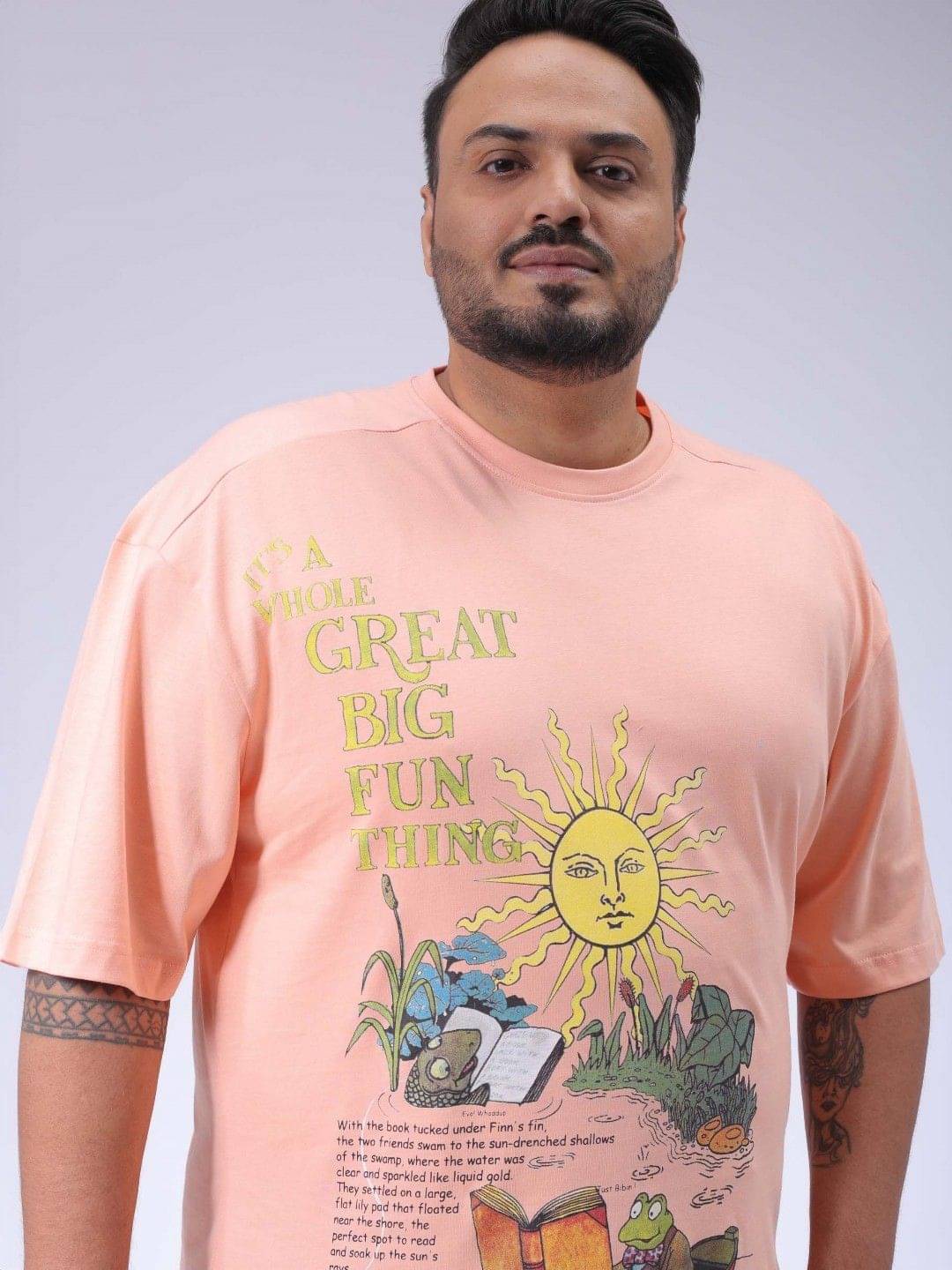 HARDSODA Cotton Relaxed Fit Printed Half Sleeves Men's Round T-Shirt - Orange ( Pack of 1 ) HARDSODA Cotton Relaxed Fit Printed Half Sleeves Men's Round T-Shirt - Orange ( Pack of 1 )