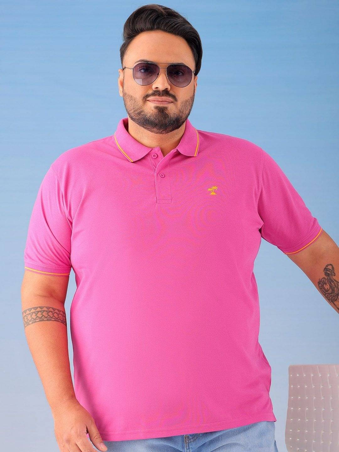 HARDSODA Pack of 1 Cotton Blend Regular Fit Solid Half Sleeves Men's Polo T Shirt ( Pink ) HARDSODA Pack of 1 Cotton Blend Regular Fit Solid Half Sleeves Men's Polo T Shirt ( Pink )