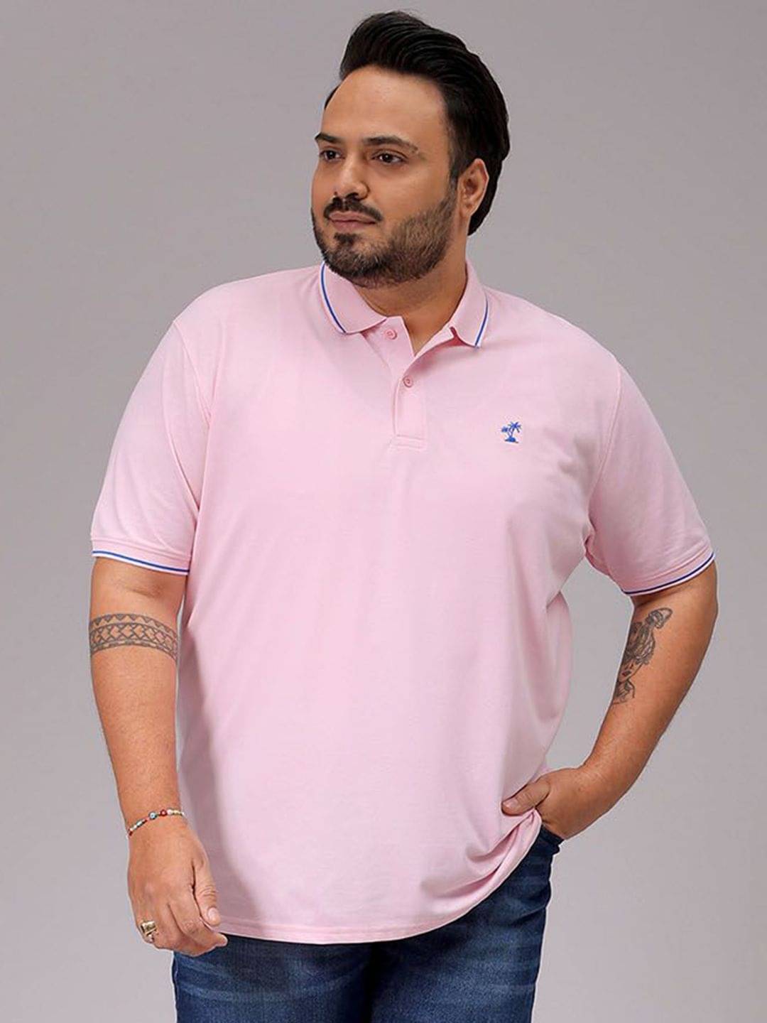 HARDSODA Pack of 1 Cotton Blend Regular Fit Solid Half Sleeves Men's Polo T Shirt ( Fluorescent Pink ) HARDSODA Pack of 1 Cotton Blend Regular Fit Solid Half Sleeves Men's Polo T Shirt ( Fluorescent Pink )