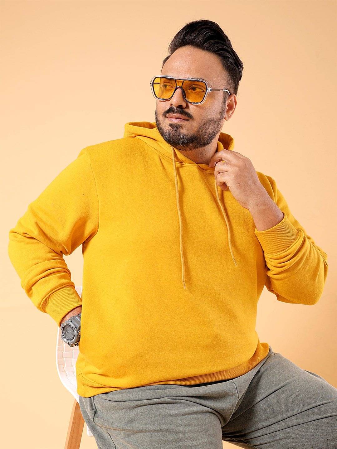 HARDSODA Polyester Hooded Men's Sweatshirt - Mustard ( Pack of 1 )     			HARDSODA Polyester Hooded Men's Sweatshirt - Mustard ( Pack of 1 )