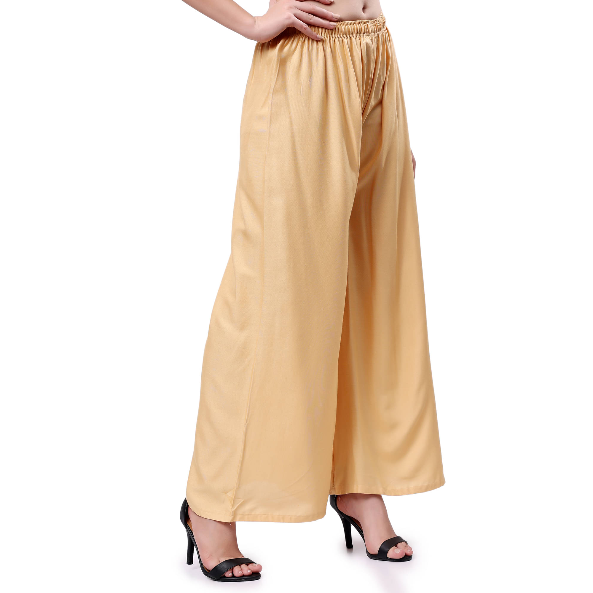 Keviv - Beige Rayon Women's Palazzo ( Pack of 1 ) Keviv - Beige Rayon Women's Palazzo ( Pack of 1 )