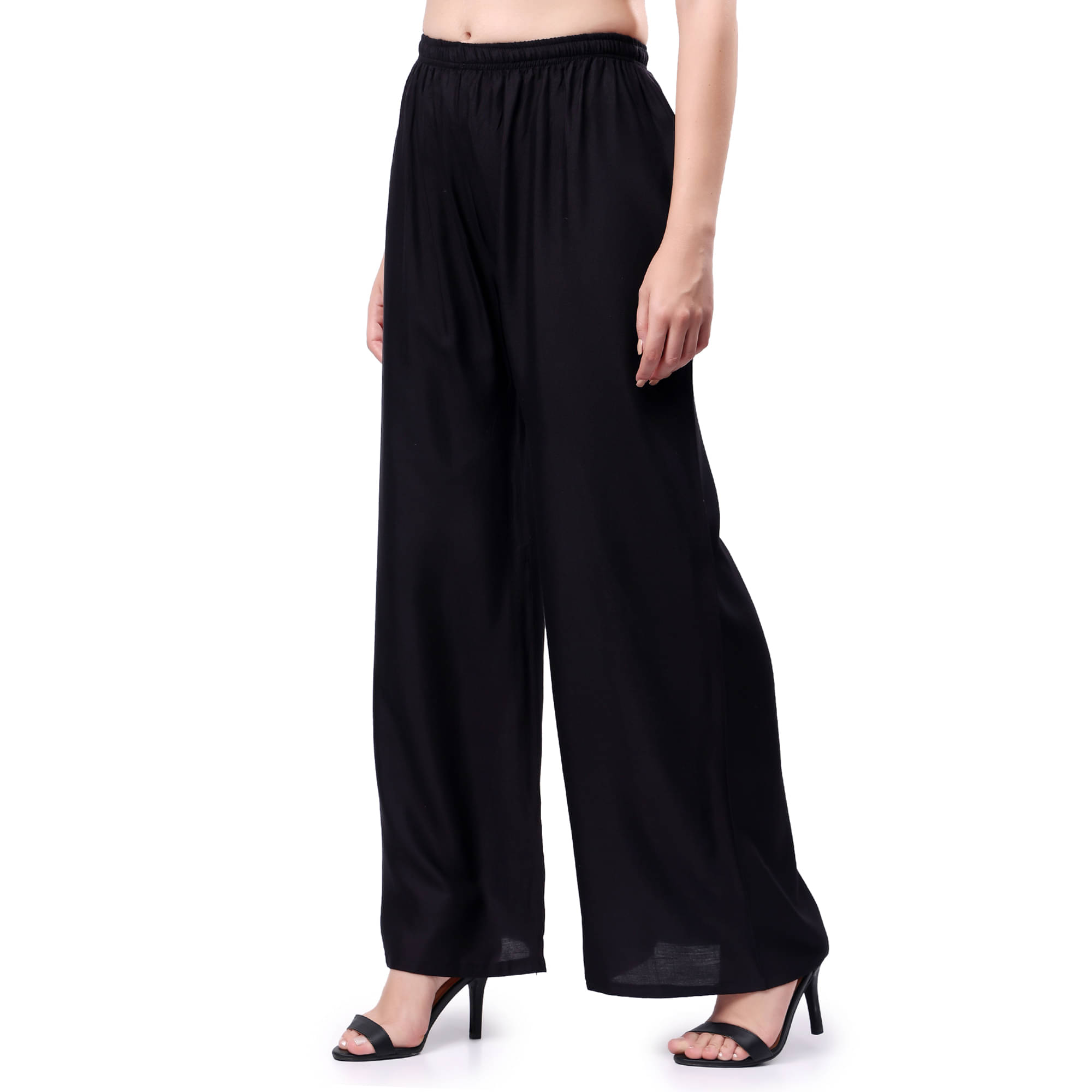 Keviv - Black Rayon Women's Palazzo ( Pack of 1 ) Keviv - Black Rayon Women's Palazzo ( Pack of 1 )