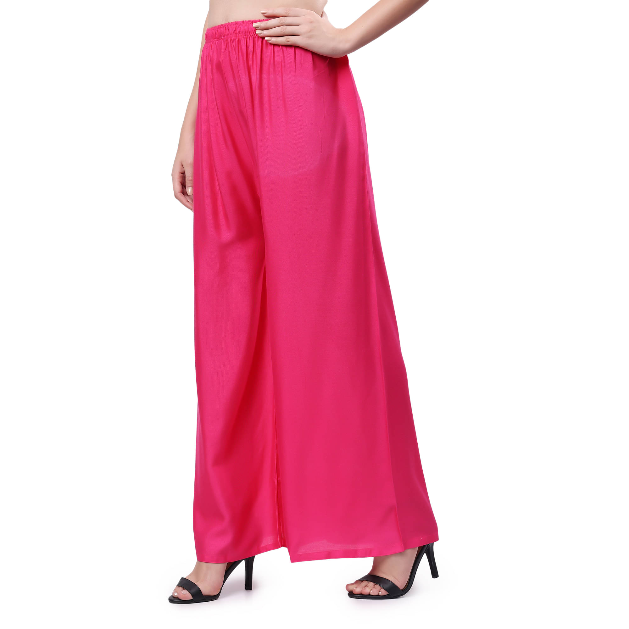 Keviv - Pink Rayon Women's Palazzo ( Pack of 1 ) Keviv - Pink Rayon Women's Palazzo ( Pack of 1 )