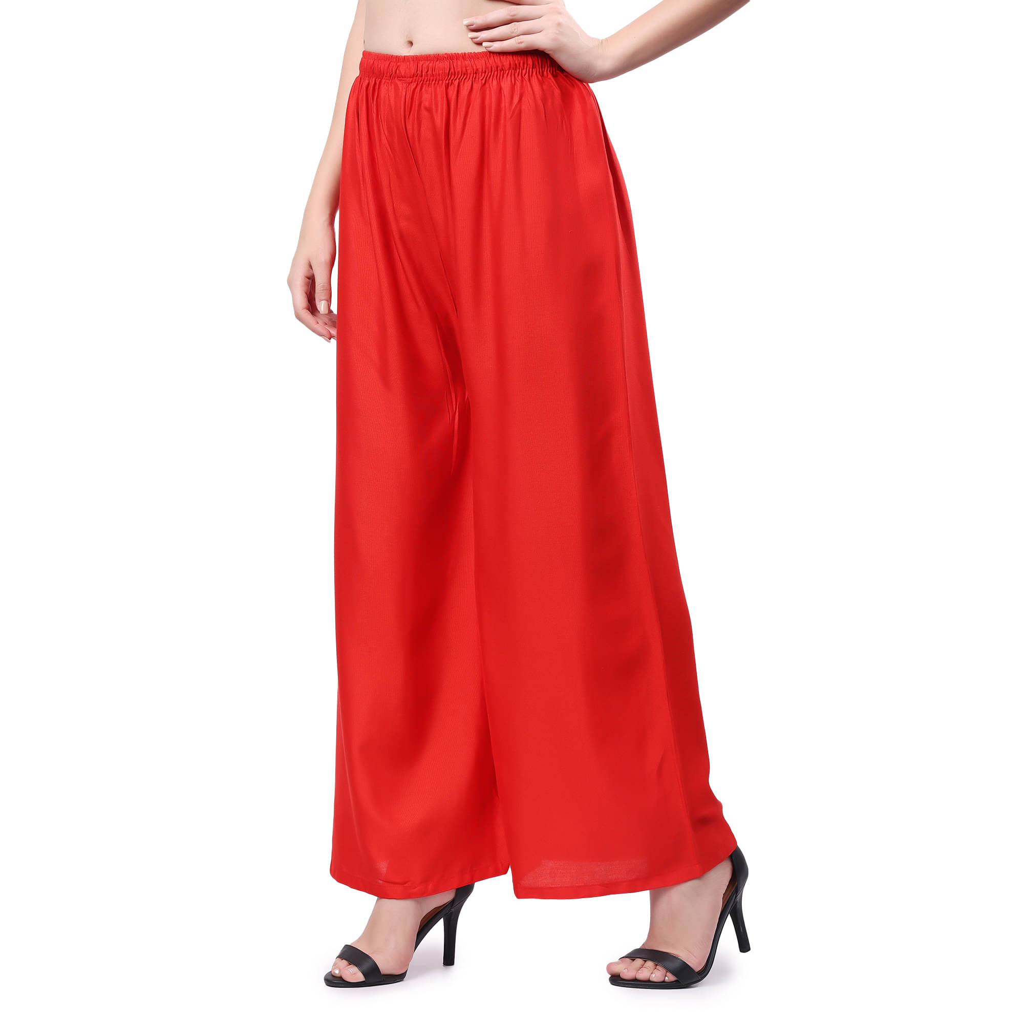 Keviv - Red Rayon Women's Palazzo ( Pack of 1 ) Keviv - Red Rayon Women's Palazzo ( Pack of 1 )