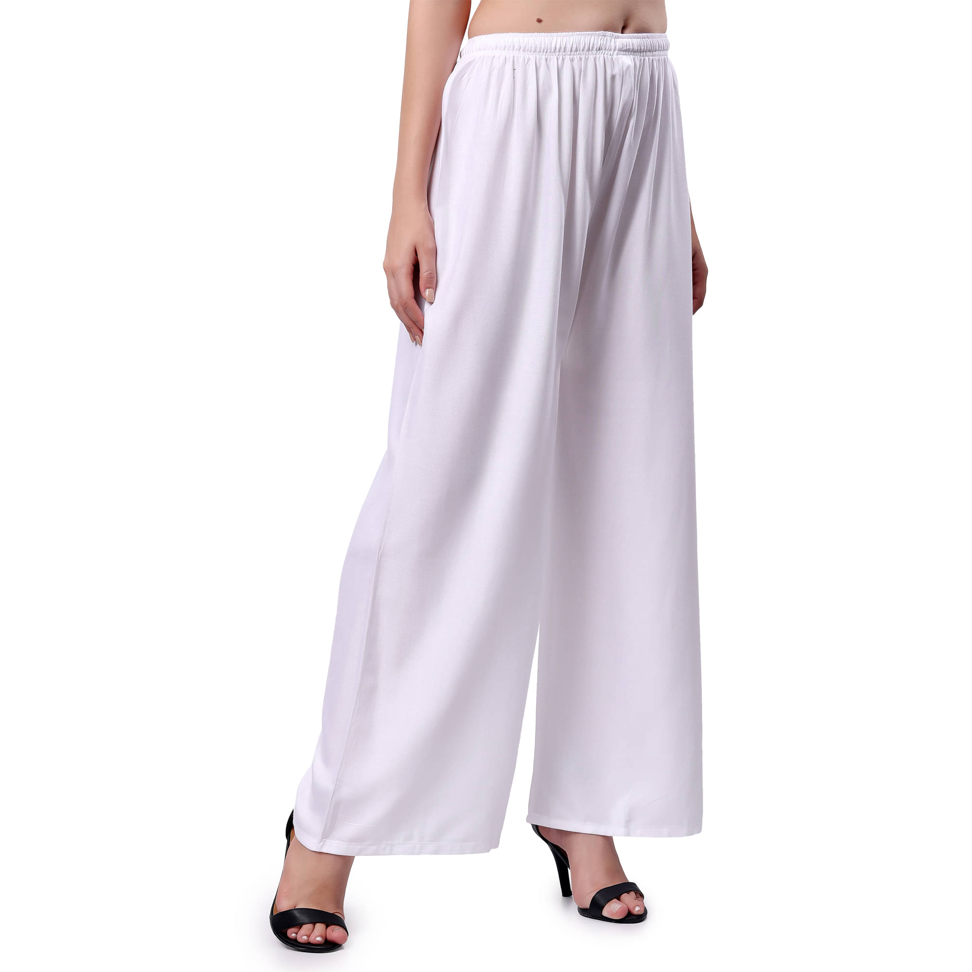     			Keviv - White Rayon Women's Palazzo ( Pack of 1 )