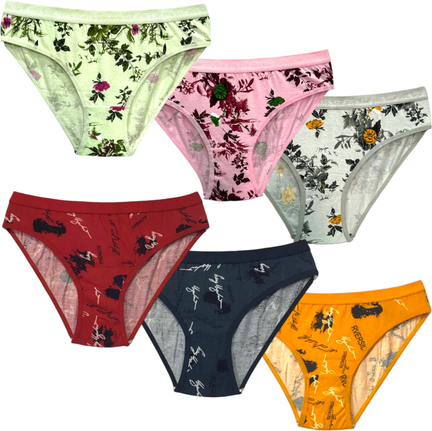 REONY Pack of 6 Cotton Hipster For Women ( Multicolor3 )