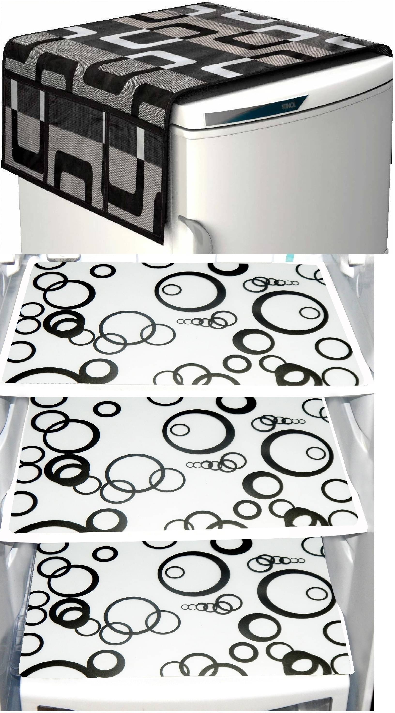 Sanraksshan PVC Floral Fridge Mat & Cover ( 40 28 ) Pack of 1 - Multicolor     			Sanraksshan PVC Floral Fridge Mat & Cover ( 40 28 ) Pack of 1 - Multicolor