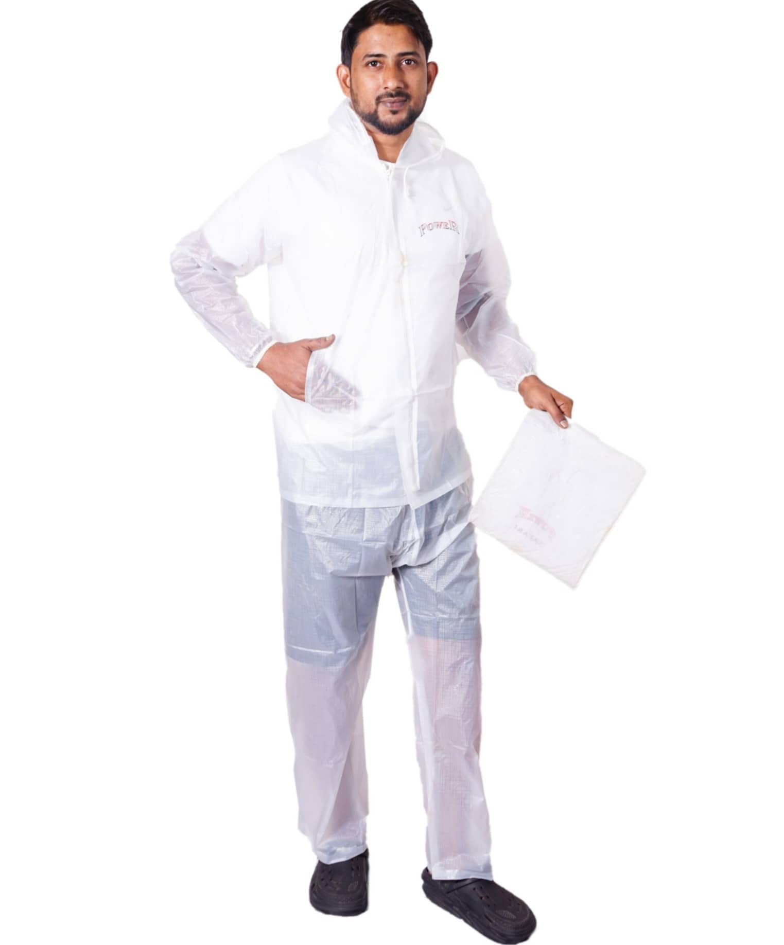 Sindon White Nylon Men's Raincoat ( Pack of 1 )