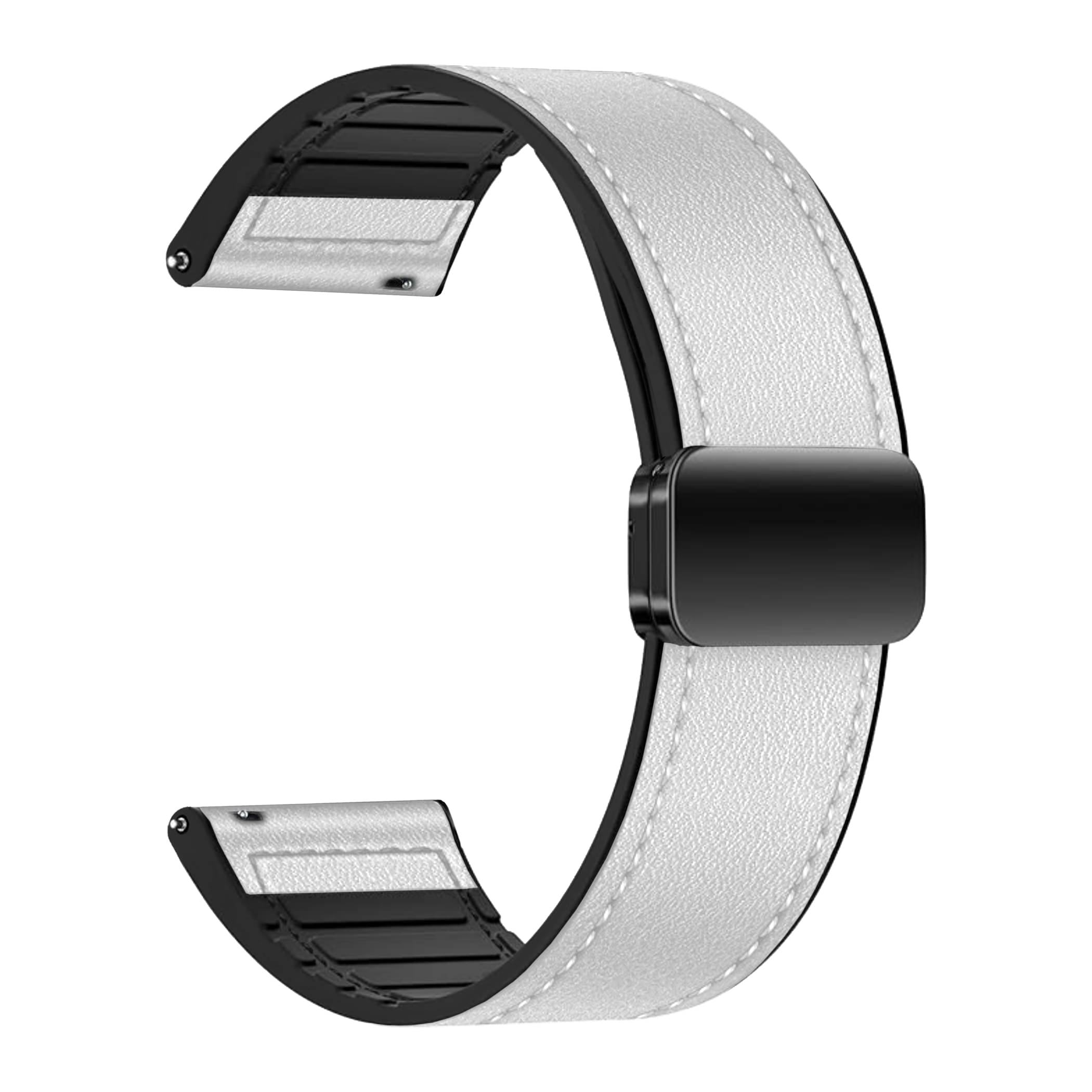 ACM Watch Strap Leather Magnetic Silicone 22mm compatible with Itel Alpha 2 Smartwatch Belt Luxury Band White ACM Watch Strap Leather Magnetic Silicone 22mm compatible with Itel Alpha 2 Smartwatch Belt Luxury Band White
