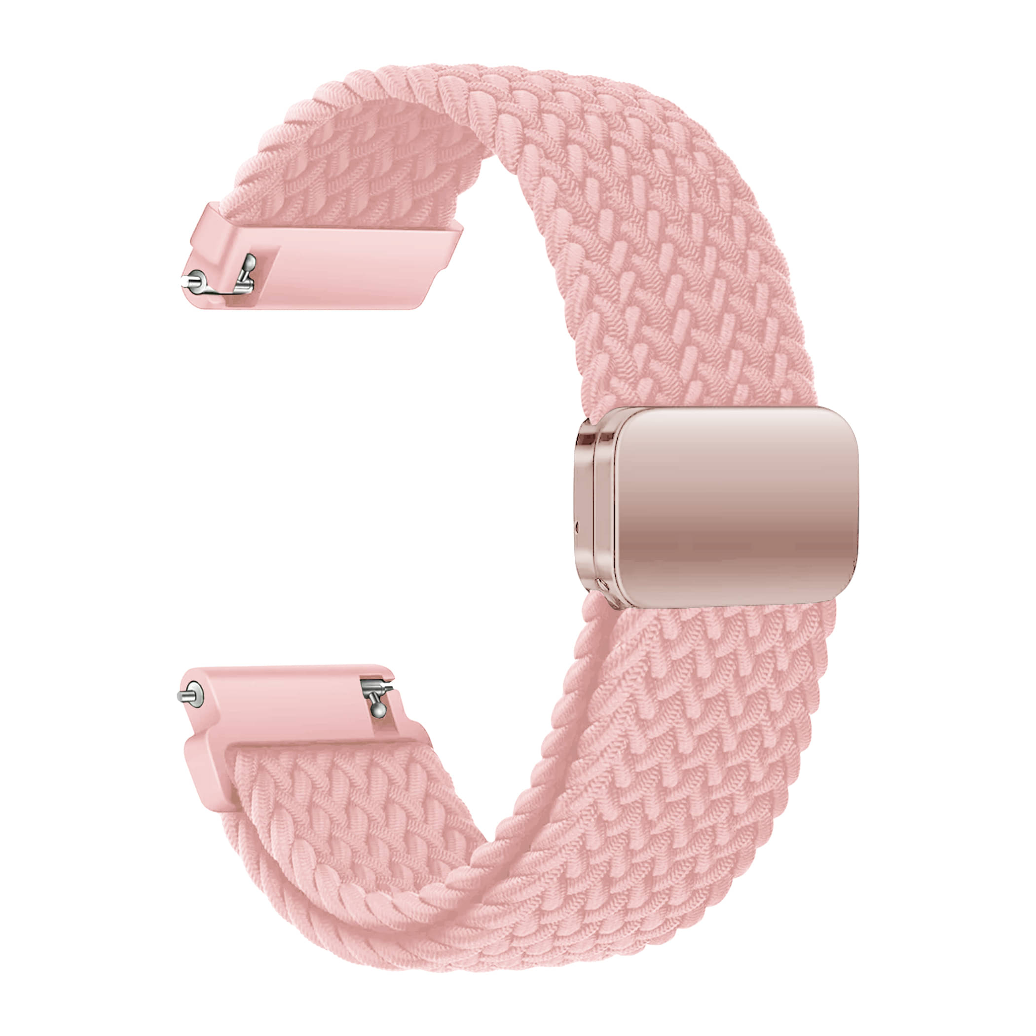     			ACM Watch Strap Woven Braided Magnetic 22mm compatible with Boat Storm Call 3 Plus Smartwatch Adjustable Belt Band Pink