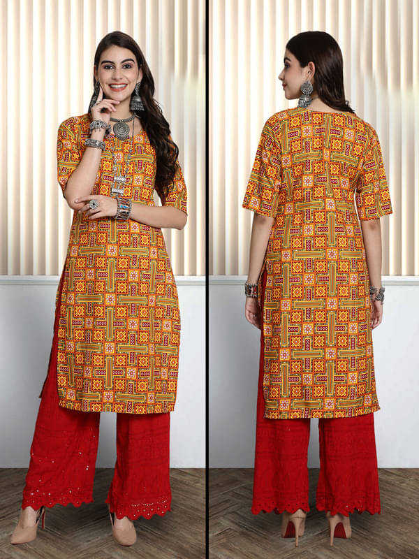     			1 Stop Fashion Pack of 1 Crepe Printed Nayra Women's Kurti - ( Multicoloured )