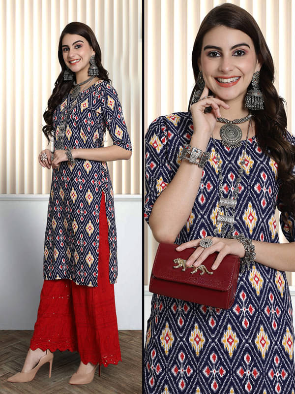 1 Stop Fashion Pack of 1 Crepe Printed Nayra Women's Kurti - ( Black ) 1 Stop Fashion Pack of 1 Crepe Printed Nayra Women's Kurti - ( Black )