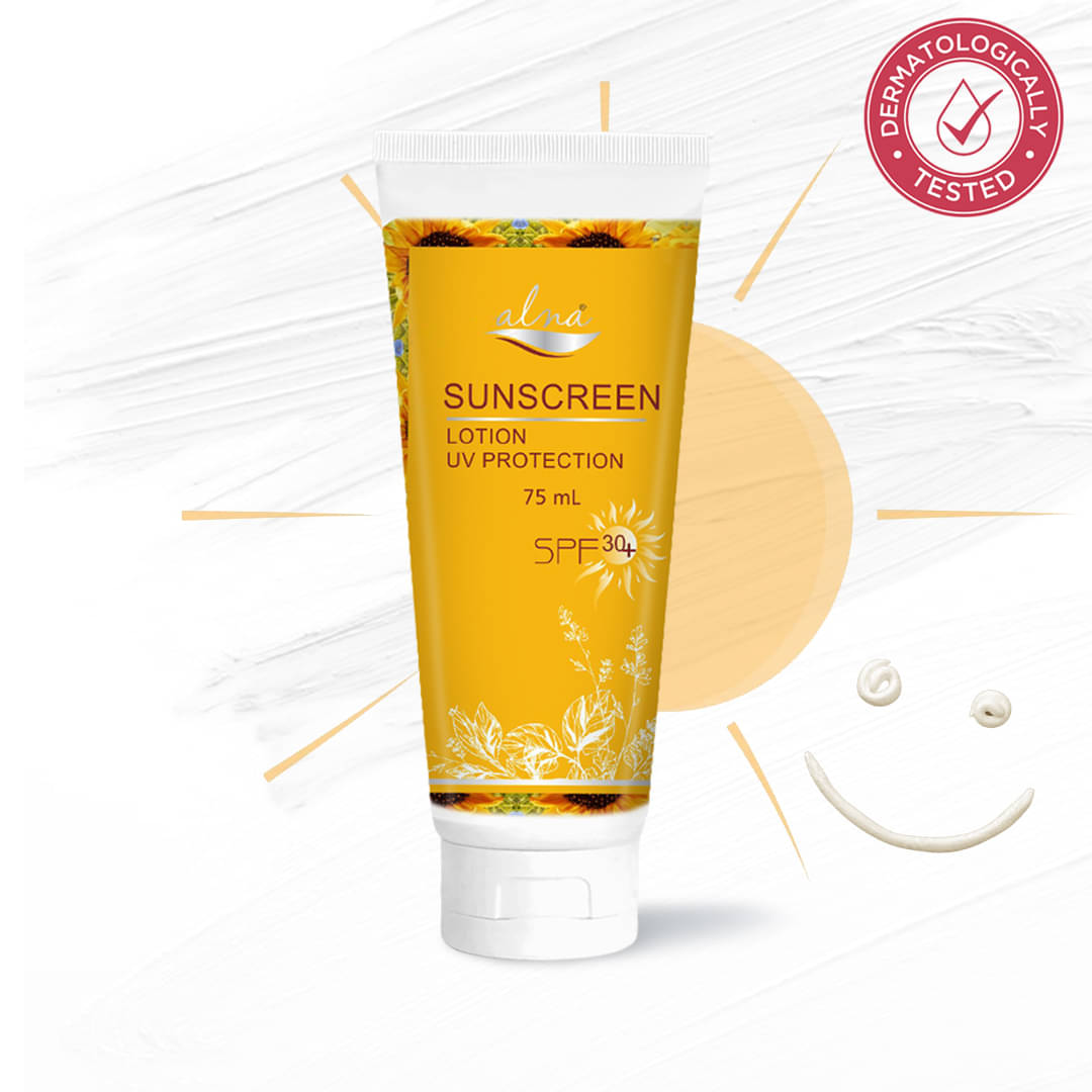     			Alna Sunscreen Lotion UV Protection SPF 30+ 75ml For All Skin Type , Pack of 1