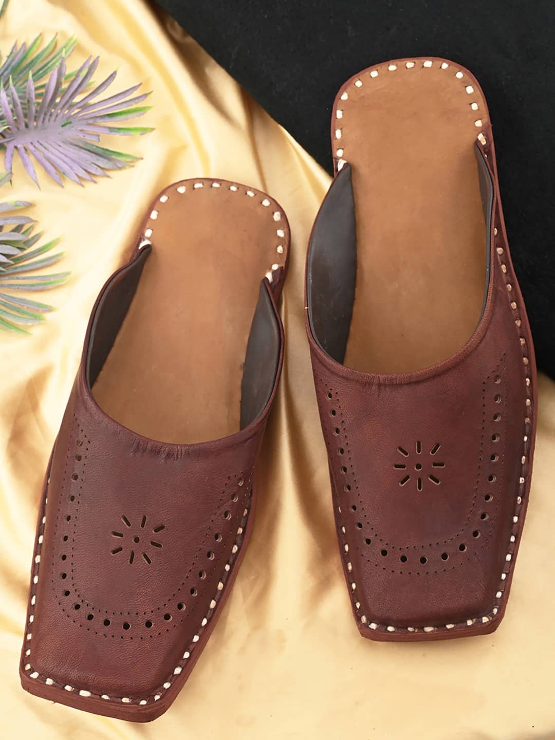 Anjaneya Creations Brown Men's Mule - Ethnic Shoes | Buy online on ZillyBuy