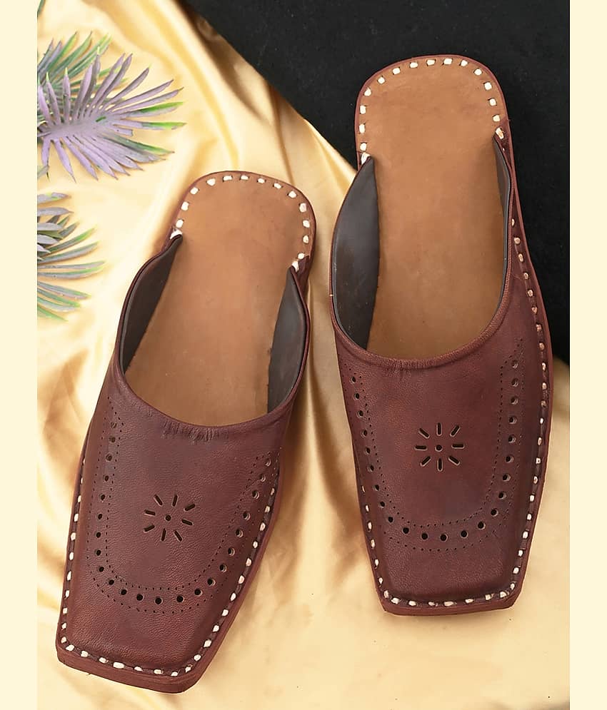 Anjaneya Creations Brown Men's Mule - Ethnic Shoes | Buy online on ZillyBuy