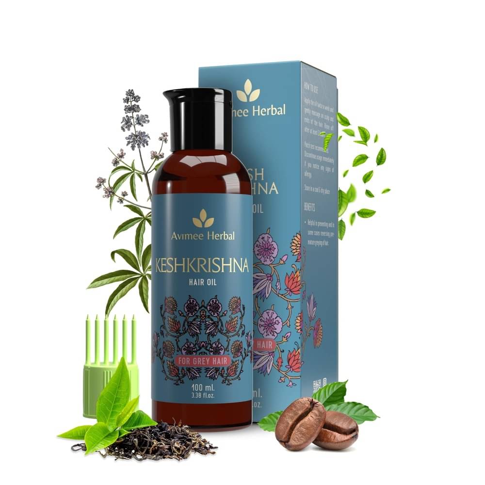     			Avimee Herbal Keshkrishna Oil Prevents Premature Greying with Indigo & Amla Mineral Oil Free 100 ml, (Pack of 1)