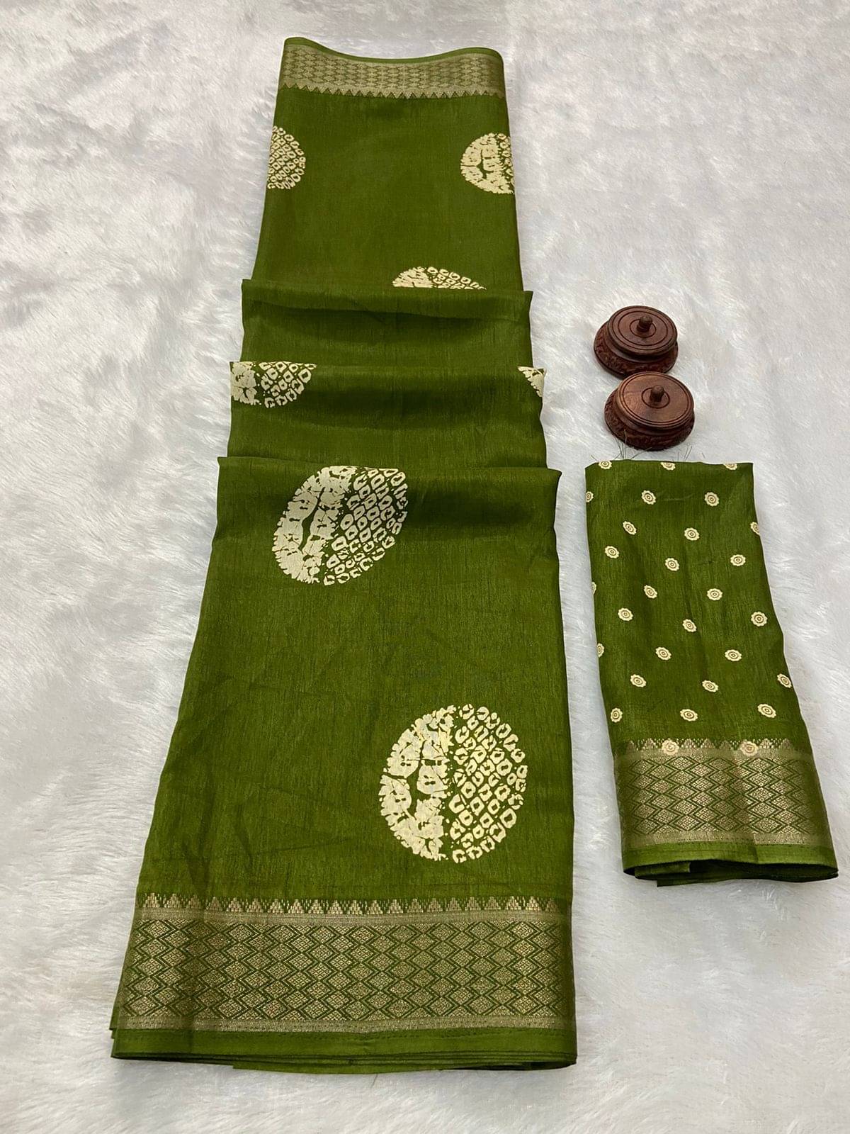 Bhuwal Fashion Art Silk Printed Saree With Unstitched Blouse Piece ( Green ) Bhuwal Fashion Art Silk Printed Saree With Unstitched Blouse Piece ( Green )