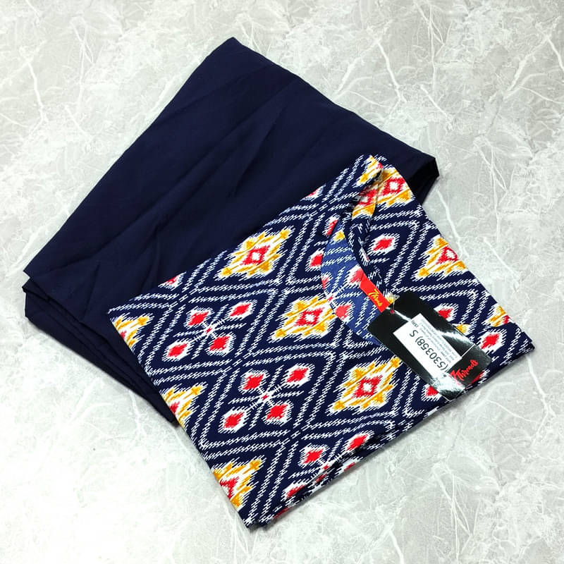     			Ethnic Basket Pack of 1 Crepe Self Design A-line Women's Kurti - ( Blue )