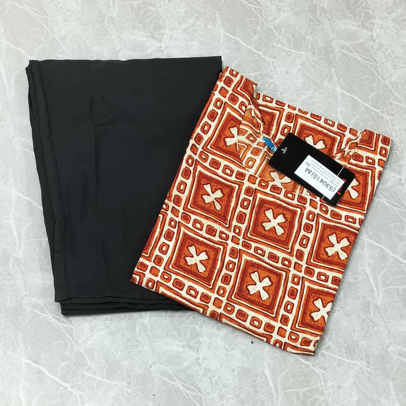     			Ethnic Basket Pack of 1 Crepe Self Design A-line Women's Kurti - ( Orange )