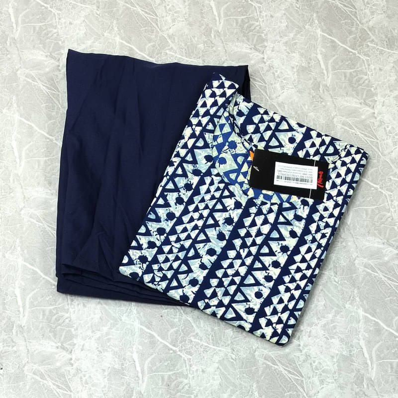     			Ethnic Basket Pack of 1 Crepe Self Design A-line Women's Kurti - ( Navy Blue )